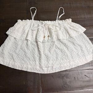 Lilly Pulitzer White Ruffle Top